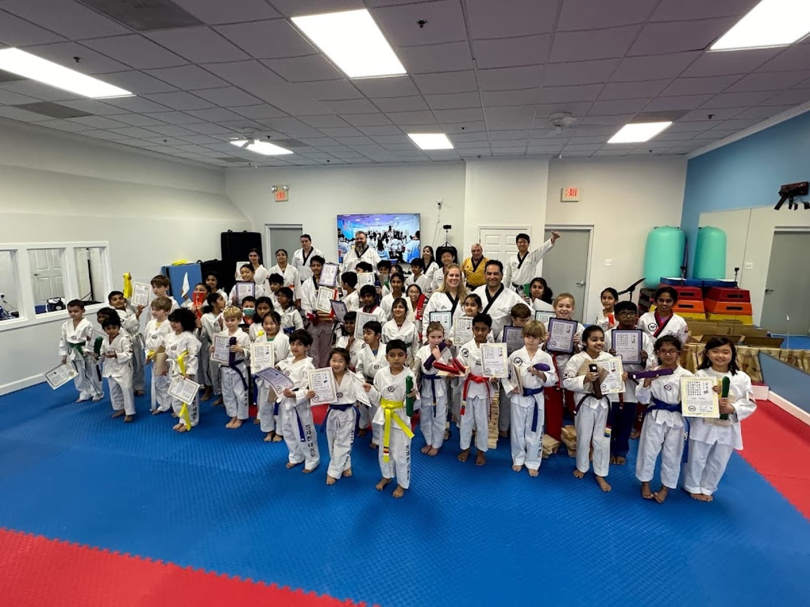 JTA Jeong Jaehyun Taekwondo Academy students at a belt test ceremony